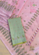 Load image into Gallery viewer, Mayur Organza Kasuti Saree