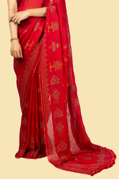 Maroon Classic Kasuti Saree