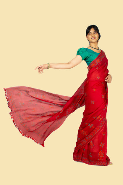 Maroon Classic Kasuti Saree