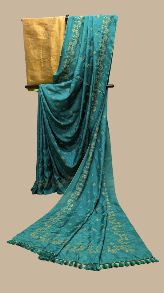 Emerald Golden Goose Saree