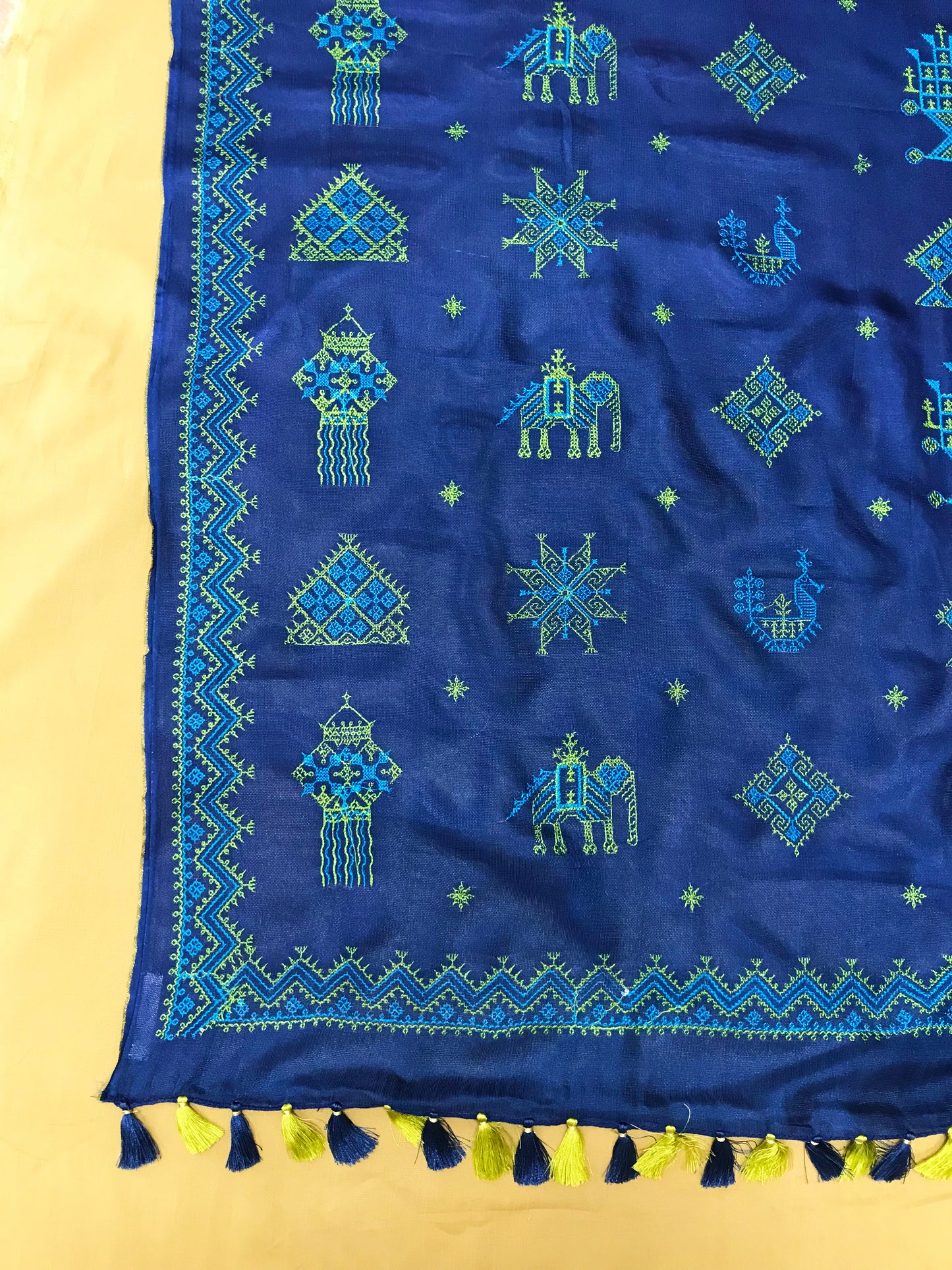 Deep Blue Classic Kasuti Saree