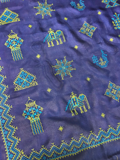 Deep Blue Classic Kasuti Saree