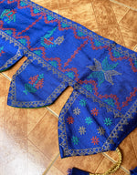 Load image into Gallery viewer, Blue kubera toran with embroidered motifs and hanging details
