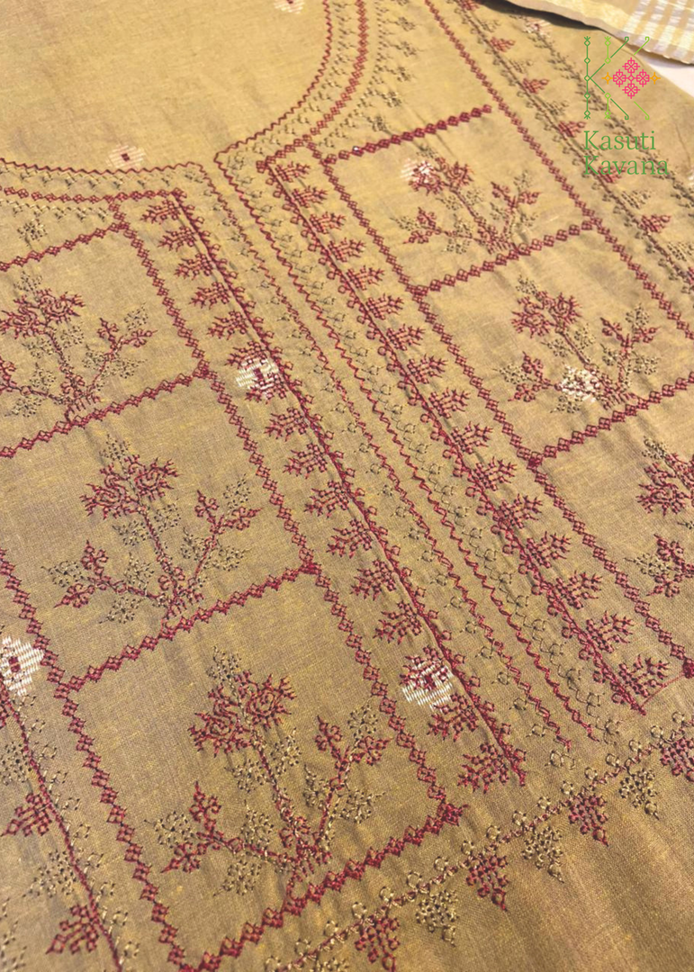 Handloom Cotton Tulsi Checks Kurta Set