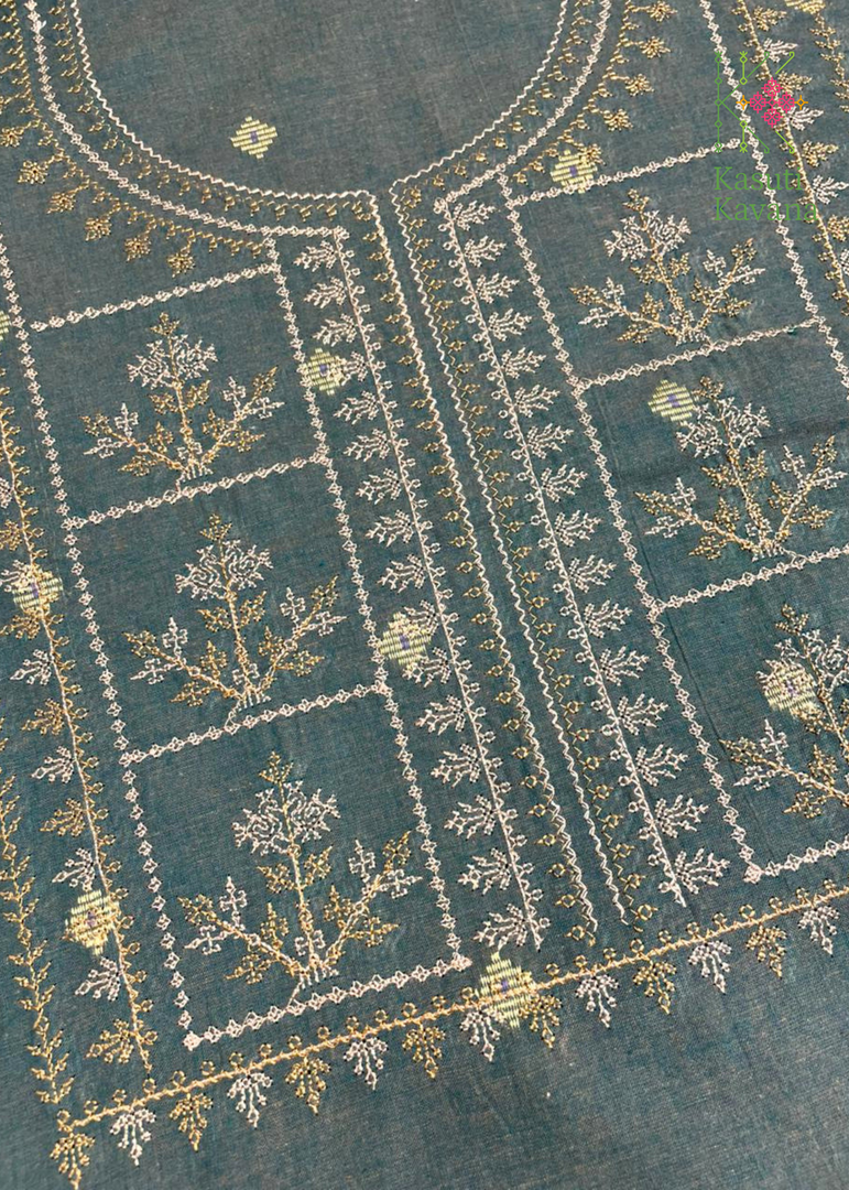 Handloom Cotton Tulsi Checks Kurta Set