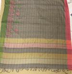 Load image into Gallery viewer, Blouse back design with dhoop grey mayur cotton saree
