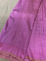 Load image into Gallery viewer, Baby pink kanta stripes blouse showing embroidered stripe detail close-up
