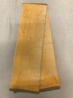 Load image into Gallery viewer, Mustard kanta stripes blouse featuring embroidered lines and round neck
