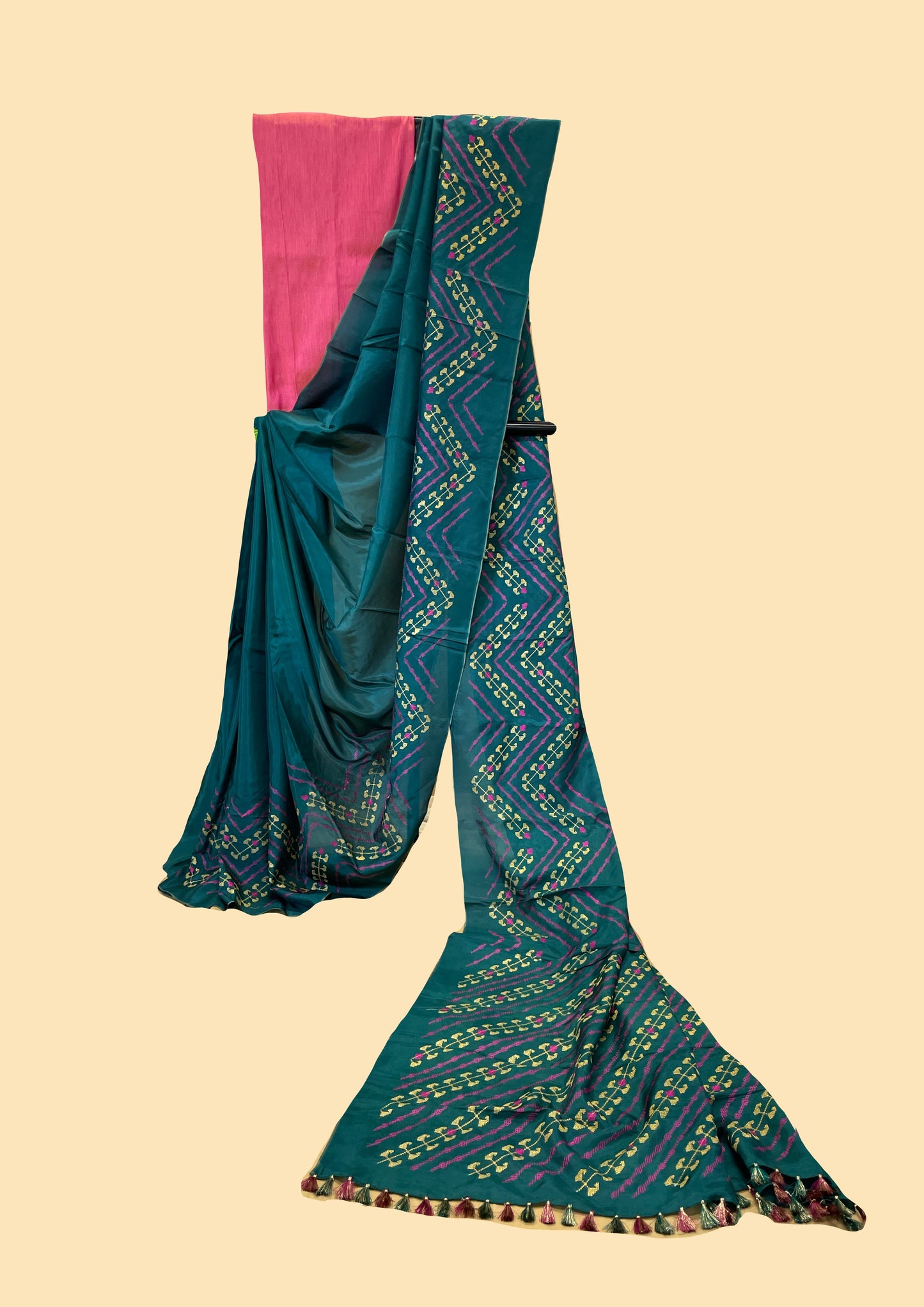 Green Paisley Temple Saree