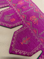 Load image into Gallery viewer, purple kubera toran with floral embroidery close-up
