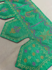 Parrot green kubera toran with bead and thread motifs