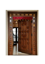 Load image into Gallery viewer, Maroon classic kasuti toran displayed with hanging embroidery
