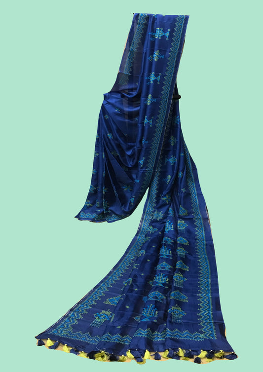 Deep Blue Classic Kasuti Saree