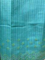 Load image into Gallery viewer, Off white lilian sonet saree drape showing detailed embroidered motifs
