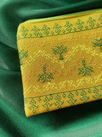 Load image into Gallery viewer, Embroidered haldi maharani purse showing floral detail and closure
