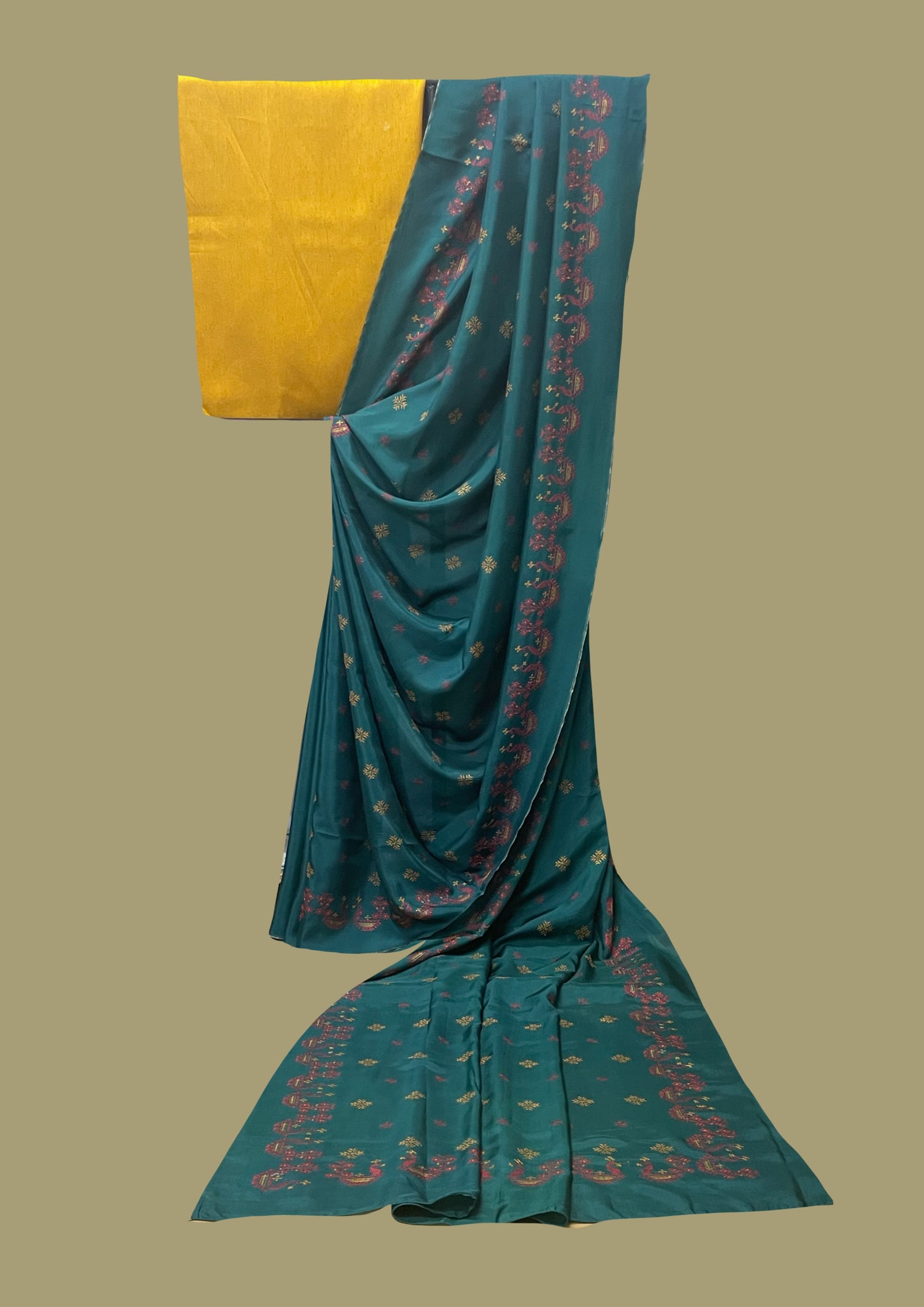 Green Golden Goose Saree