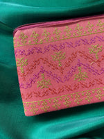 Load image into Gallery viewer, Dusty pink maharani purse front view with ornate design
