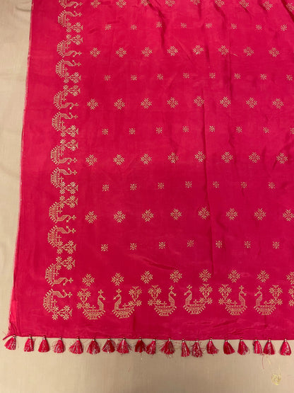 Red Golden Goose Saree