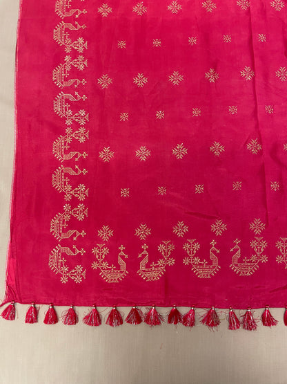 Red Golden Goose Saree