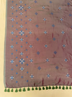 Load image into Gallery viewer, Mehendi green saree detailed with butti and blockprint blouse
