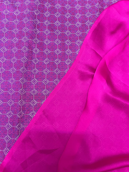 Pink Satin Kasuti Saree Combo