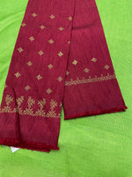 Load image into Gallery viewer, Pallu embroidery detail on yellow sand crepe kasuti saree
