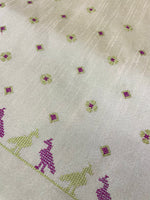 Load image into Gallery viewer, Coffee mayur blouse side angle showing detailed peacock embroidery
