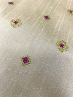 Load image into Gallery viewer, Coffee mayur blouse close-up highlighting embroidered peacock design
