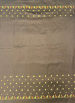 Load image into Gallery viewer, Leaf mayur blouse flat-lay front with embroidered peacock motif
