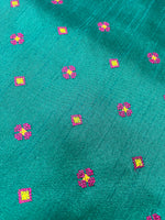 Load image into Gallery viewer, Navy mayur blouse side view highlighting embroidered details
