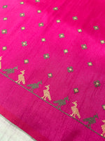 Load image into Gallery viewer, Leaf mayur blouse front embroidery with peacock design
