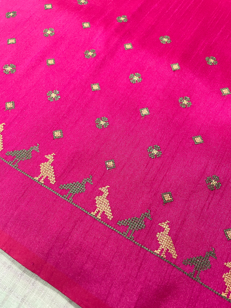 Leaf mayur blouse front embroidery with peacock design