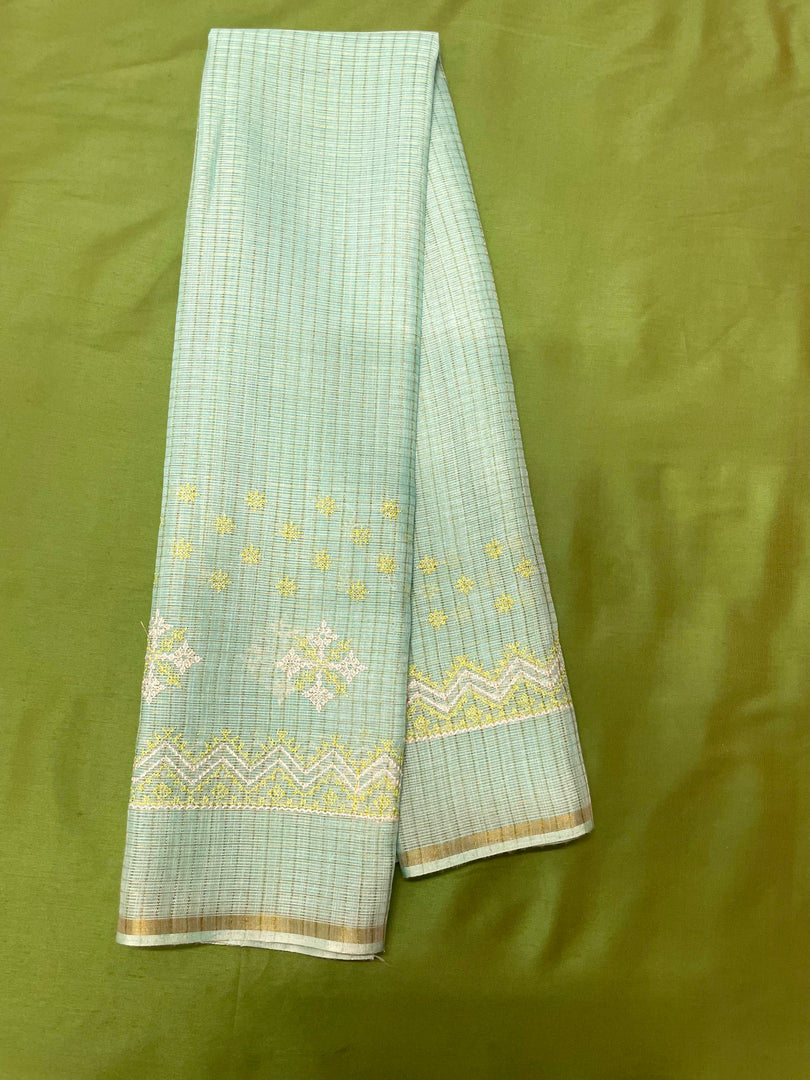 Saraswati kasuti blouse side angle showing kasuti design