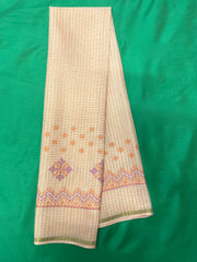 Black peacock kasuti blouse back hook closure with embroidered peacock motif