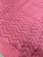 Load image into Gallery viewer, Baby pink kanta stripes blouse side view highlighting embroidery
