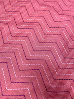 Load image into Gallery viewer, Baby pink kanta stripes blouse front embroidery in striped design
