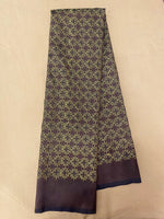 Load image into Gallery viewer, Close-up of coffee kasuti bloom blouse featuring floral embroidery

