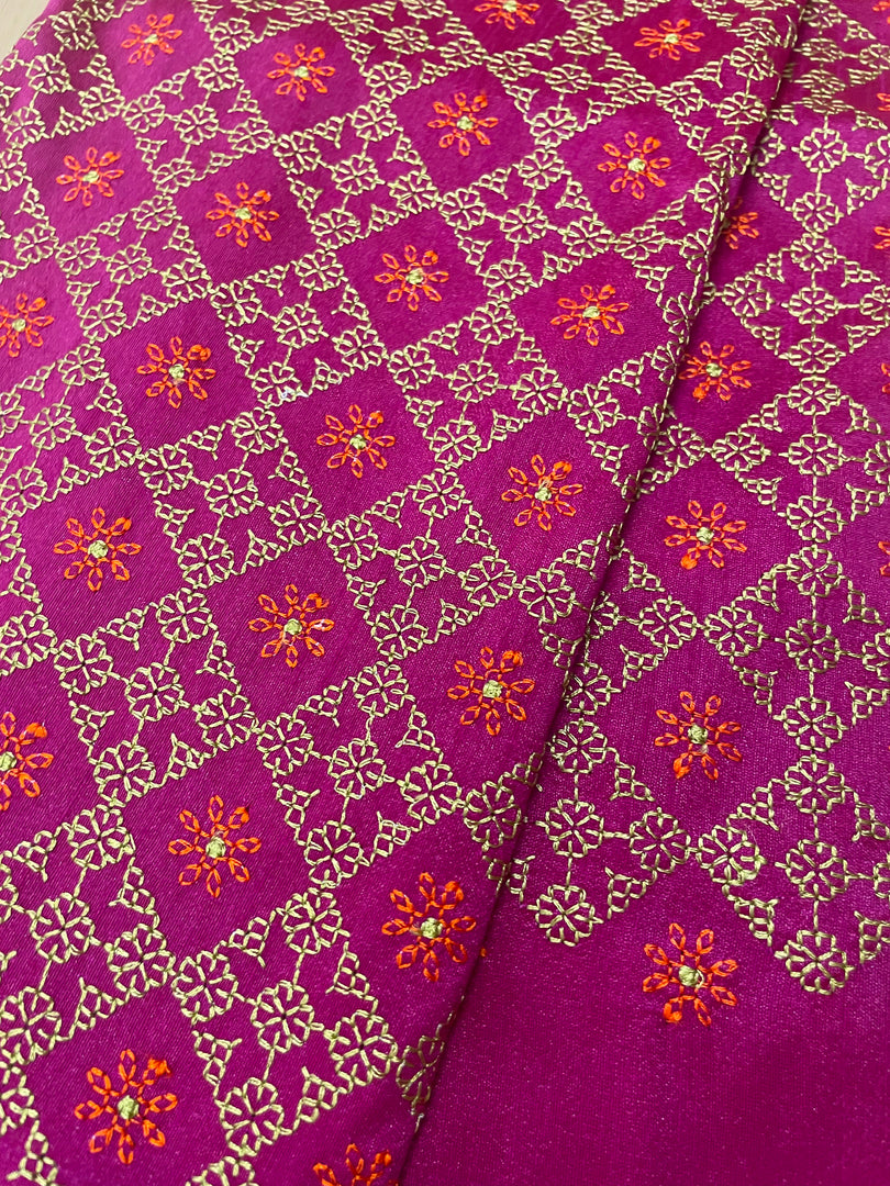 Royal blue chaya kasuti blouse front embroidery with kasuti motifs