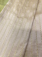 Load image into Gallery viewer, Baby pink kasuti stripes blouse front embroidery with striped motifs
