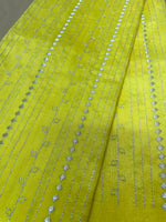 Load image into Gallery viewer, Seagreen kasuti stripes blouse front embroidery with striped motifs
