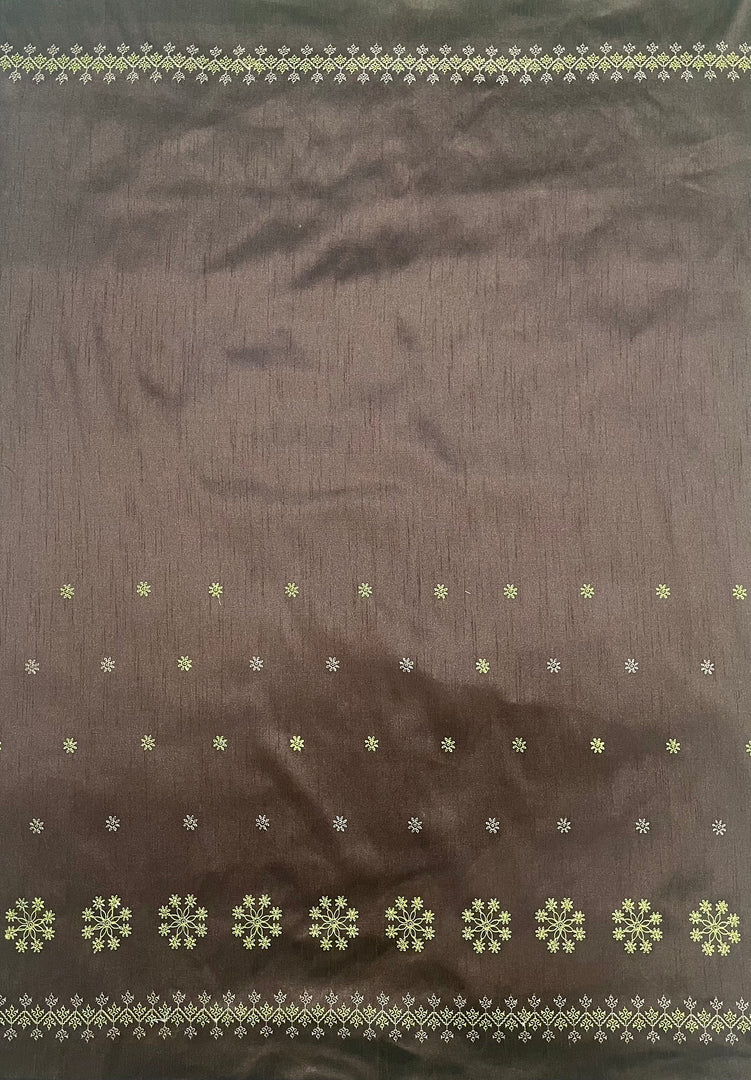 Sea blue kasuti parijat blouse side view highlighting kasuti work