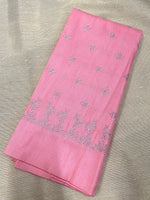 Load image into Gallery viewer, Baby pink peacock kasuti blouse showing front embroidery with peacock motifs
