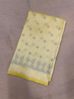 Load image into Gallery viewer, Light yellow pink peacock motif kasuti blouse back embroidery
