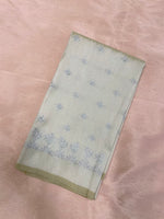 Load image into Gallery viewer, Back view of cream kasuti blouse showing peacock embroidery
