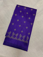 Load image into Gallery viewer, Deep purple peacock motif kasuti blouse back embroidery view
