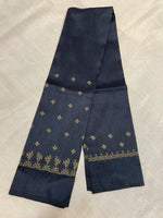 Load image into Gallery viewer, Black peacock kasuti blouse with embroidered peacock design front view
