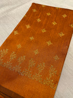 Load image into Gallery viewer, Rust orange blouse with peacock motif and gold zari embroidery
