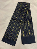 Load image into Gallery viewer, Black kasuti gold zari stripes blouse back embroidery close-up
