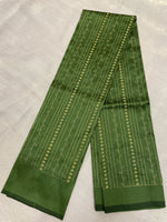 Load image into Gallery viewer, Moss green kasuti gold zari stripes blouse back embroidery
