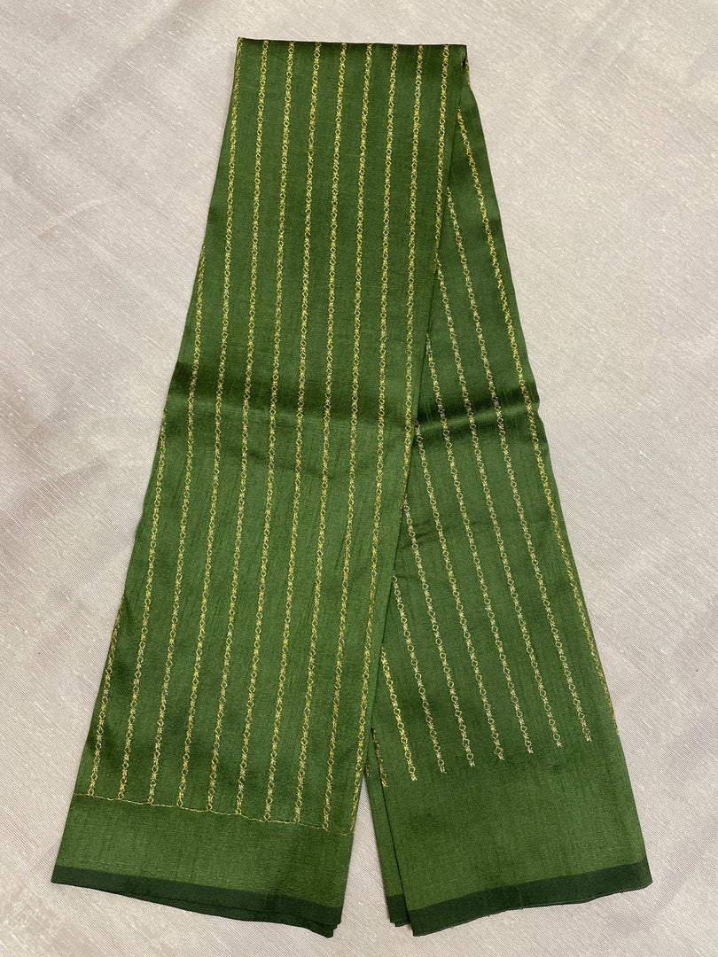 Moss green samay kasuti blouse back embroidery view